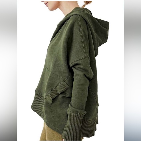 FREE PEOPLE FP Movement Solid Honey Dove Hoodie Pullover NEW Size XS Army Green - Picture 8 of 11